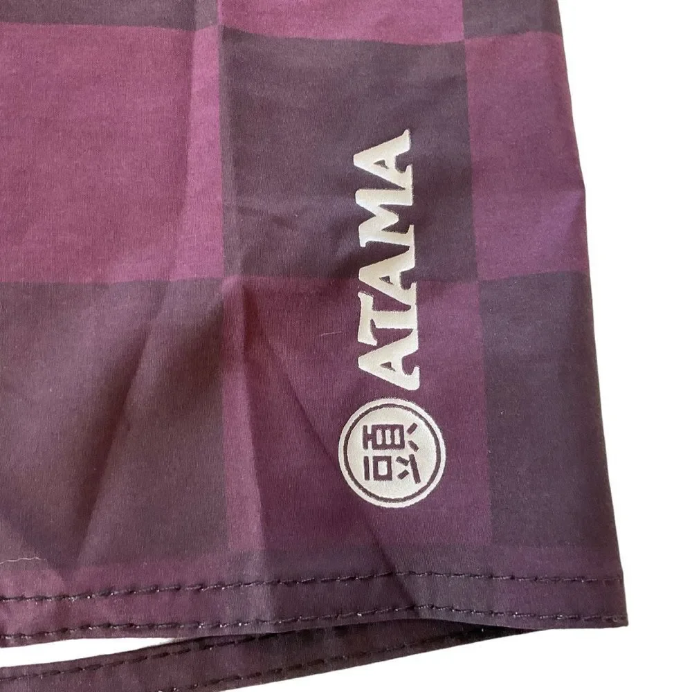 NWOT Atama Shorts Boardshorts Men’s 34-35 Purple Checkered MMA Jiu Jitsu Brazil